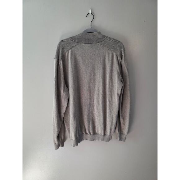Ashworth Golf Mens Sweater Gray Quarter Zip Mens Sz XL Country Club Preppy Fall - Picture 2 of 5